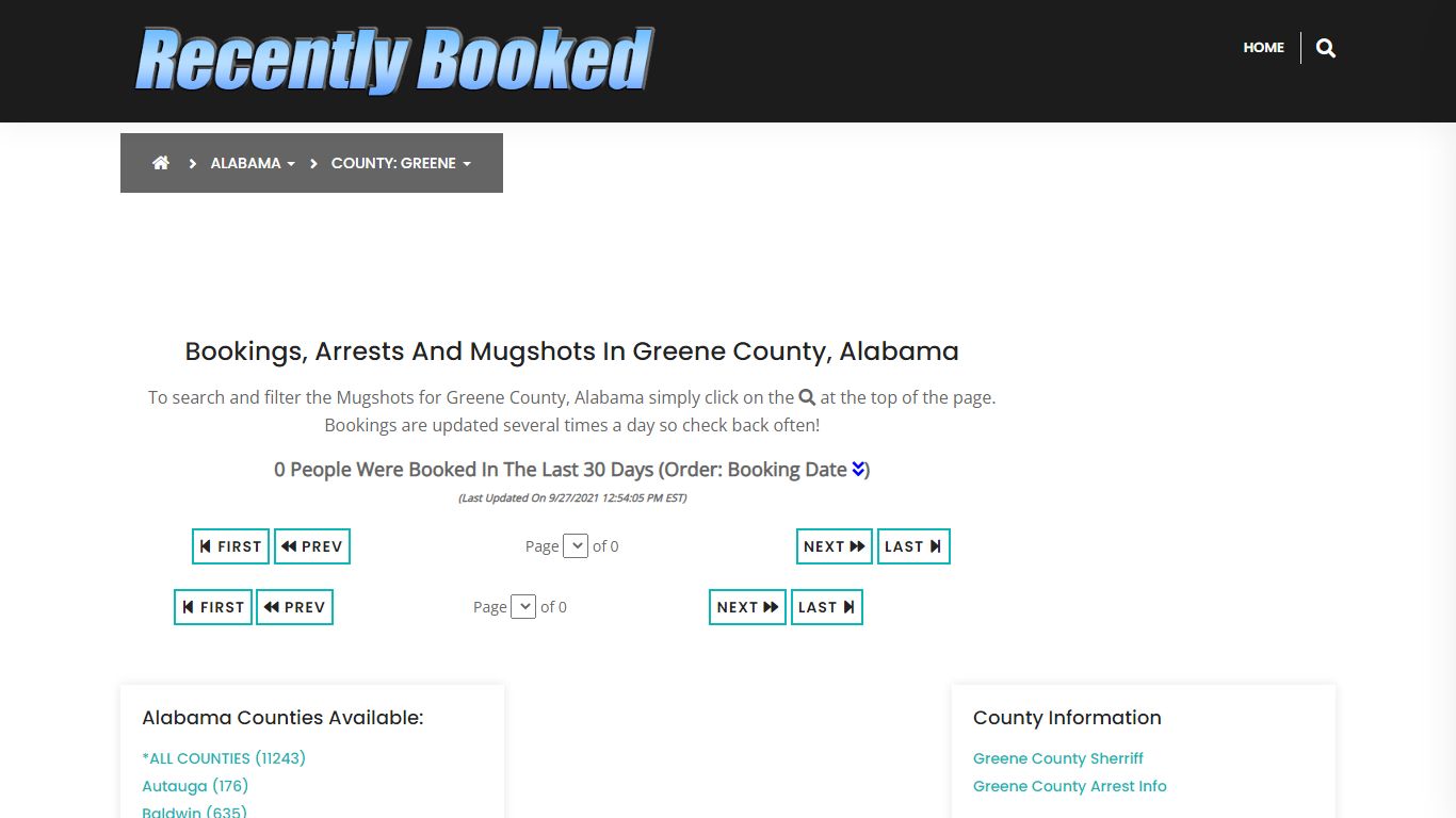 Bookings, Arrests and Mugshots in Greene County, Alabama - Recently Booked